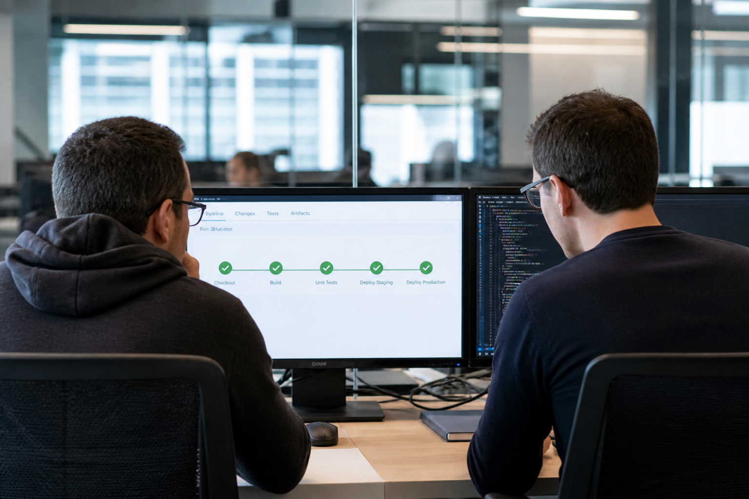 Representative AI-generated image of software deployment review